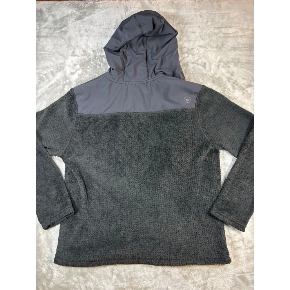Vineyard Vines Mens Full Zip Fleece Hoodie Black Gray Mixed Media 1K001079 Small